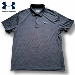 UnderArmour M's Golf The Playoff 2.0 Polo Black Charcoal Stars Pattern | Size XL